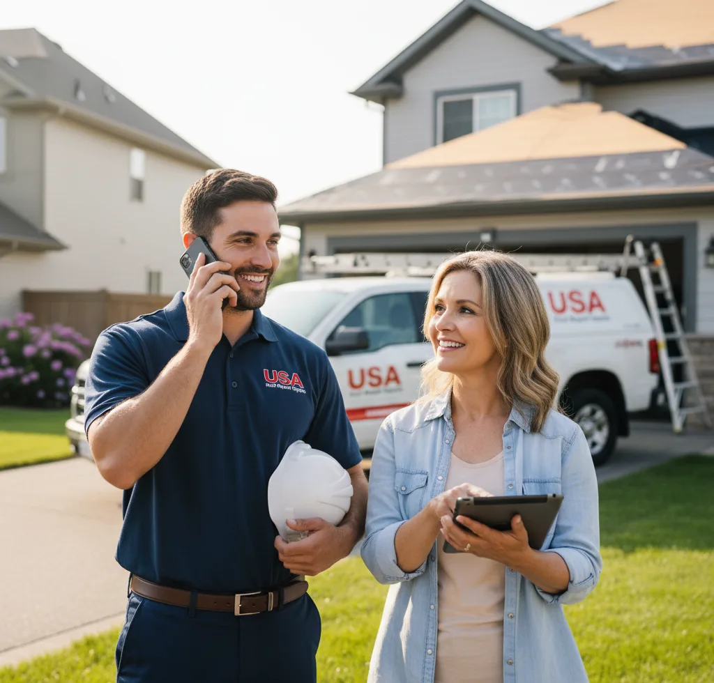 USA Roof Repair Experts customer support in Hennessey